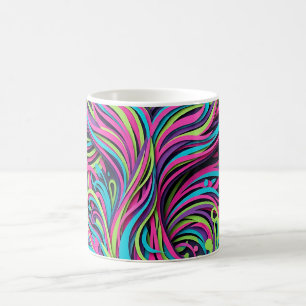 Abstract Whale Tail Neon Vibrant Coffee Mug