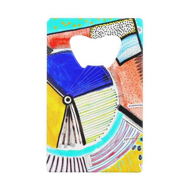 Abstract Wheel Credit Card Bottle Opener (Front)