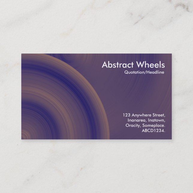 Abstract Wheels 010 Business Card (Front)