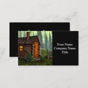 Abstract Whimsical Little Hunting Cabin Business Card