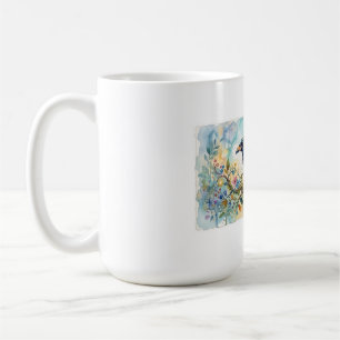 Abstract Whimsical Watercolor Crow Mug