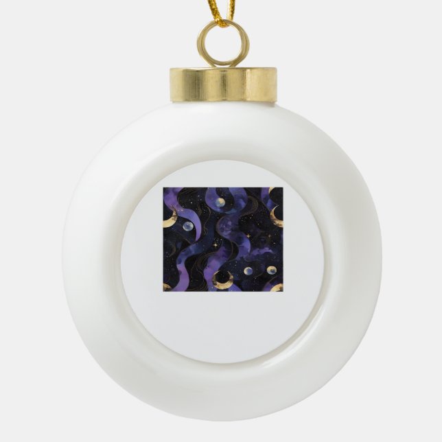 Abstract Whimsigoth Pattern Classic Ceramic Ball Christmas Ornament (Front)