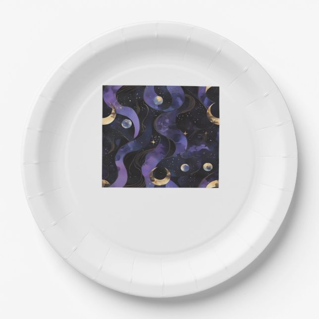 Abstract Whimsigoth Pattern Classic Paper Plate (Front)