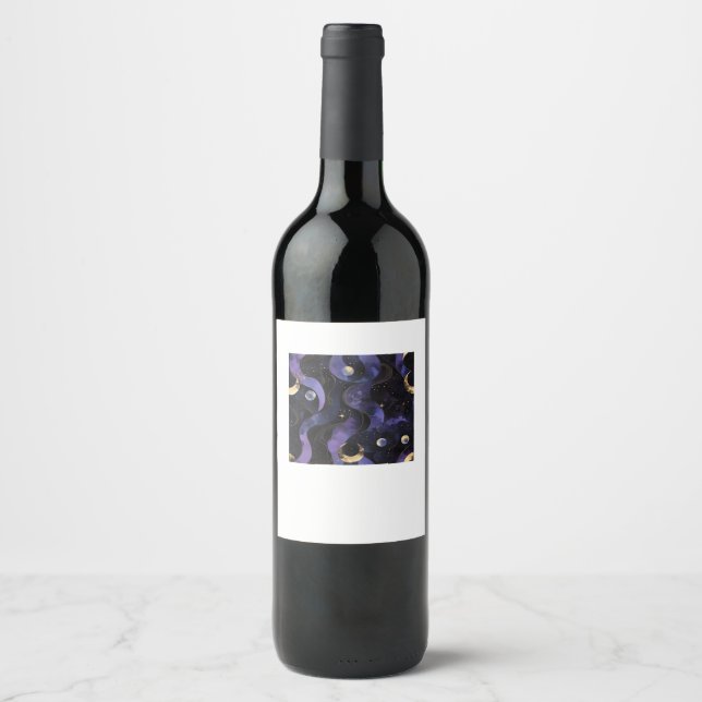 Abstract Whimsigoth Pattern Classic Wine Label (Front)