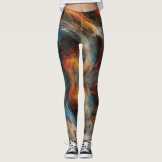 Abstract Whirlwind Art Paint Leggings