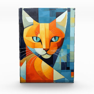 Abstract Whiskers: Orange Cat Photo Block