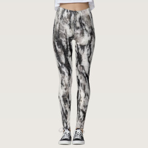 Abstract white and black blots pattern leggings