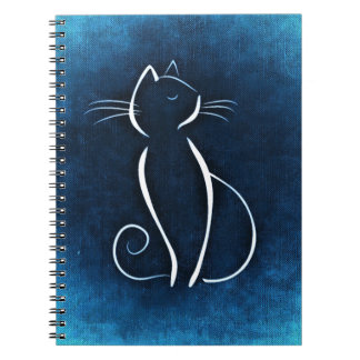 Abstract White Cat Notebook