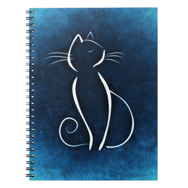 Abstract White Cat Notebook (Front)