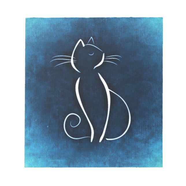 Abstract White Cat Notepad (Front)