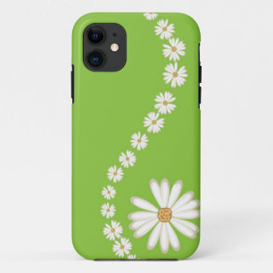 Abstract White Daisies on Green iPhone 5 Case