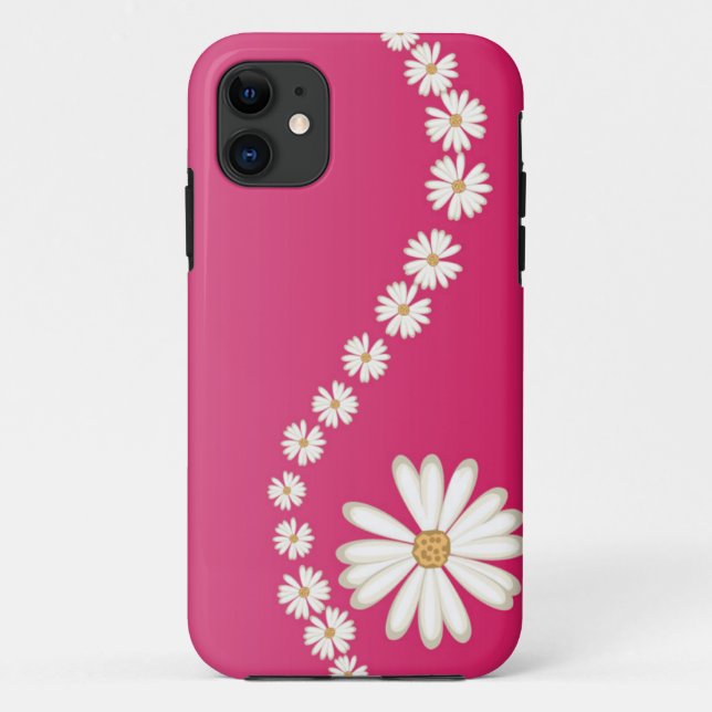 Abstract White Daisies on Pink iPhone 5 Case (Back)