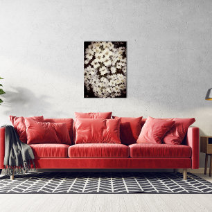 Abstract White Floral Poster