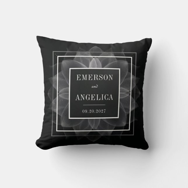 Abstract White Light Flower Mandala Cushion (Front)