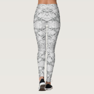 Abstract White Marble Pattern Leggings