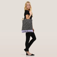 Abstract White Polka Dots on Violet Stripe