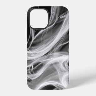 Abstract White Smoke on Black iPhone 12 Case