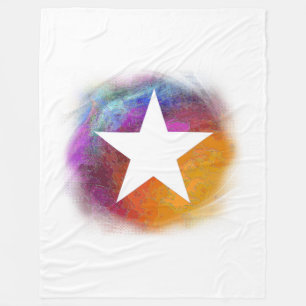 Abstract White Star Fleece Blanket