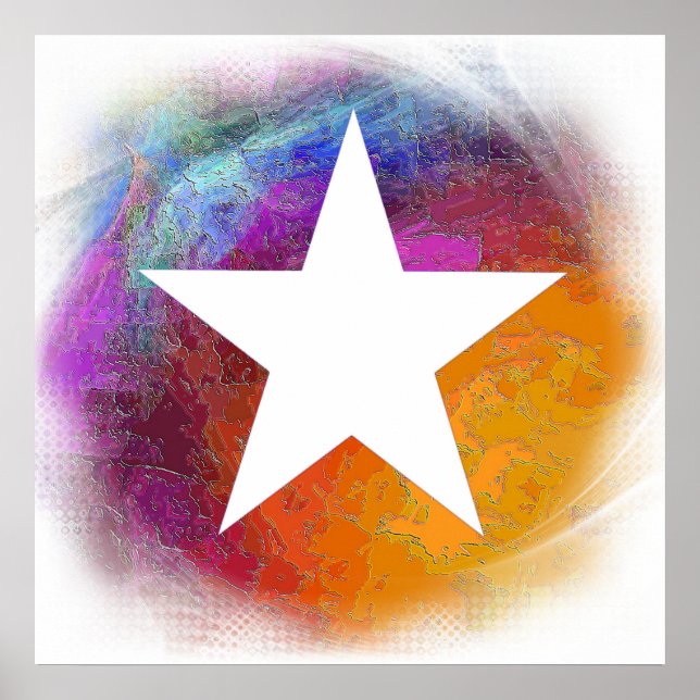 Abstract White Star Poster (Front)