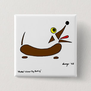 Abstract Wiener Dog Button