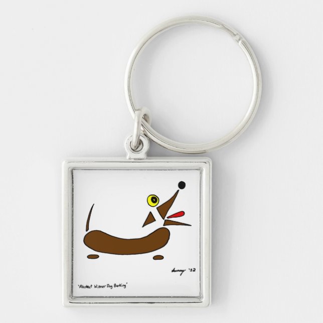Abstract Wiener Dog Keychain (Front)
