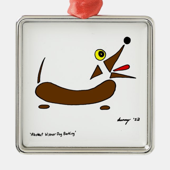 Abstract Wiener Dog Ornament (Front)