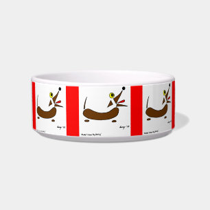 Abstract Wiener Dog Pet Bowl