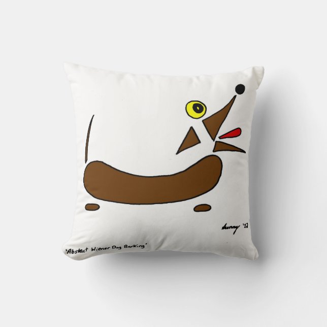 Abstract Wiener Dog Pillow (Front)