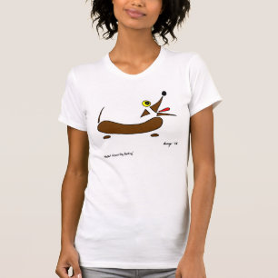 Abstract Wiener Dog Womens Petite T-Shirt