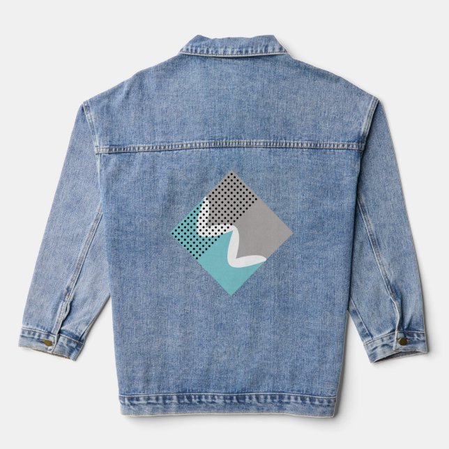 Abstract Wiggles  Denim Jacket (Back)