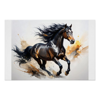 Abstract Wild Horse in Motion Poster