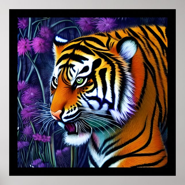 Abstract Wild  Majestic Predator Tiger Poster (Front)