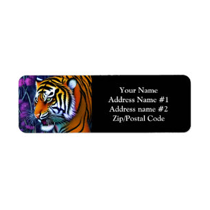 Abstract Wild  Majestic Predator Tiger Return Address Label