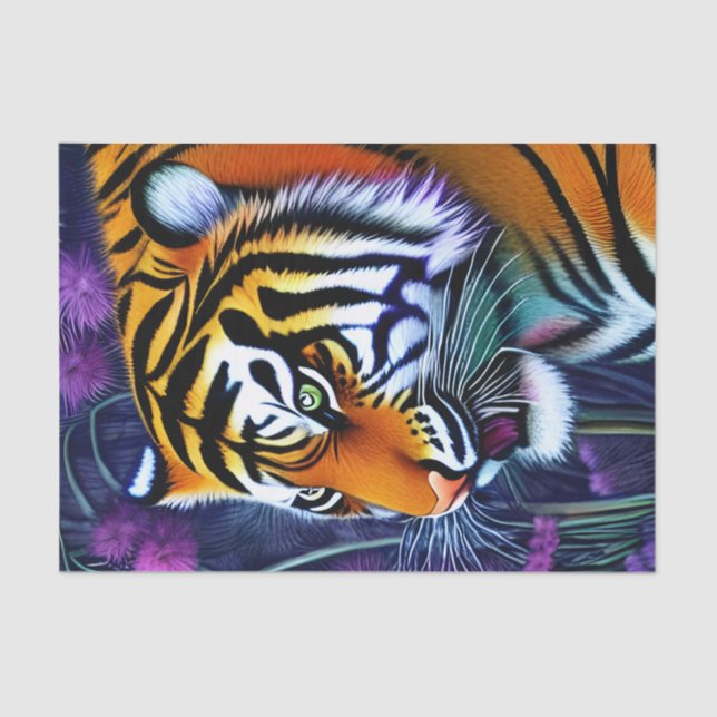 Abstract Wild  Majestic Predator Tiger Tissue Paper (Front)