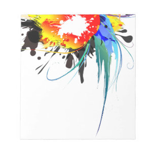 Abstract Wild Parrot Paint Splatters Notepad
