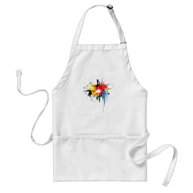 Abstract Wild Parrot Paint Splatters Standard Apron (Front)