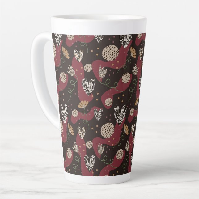 Abstract wild seamless pattern  latte mug (Left Angle)