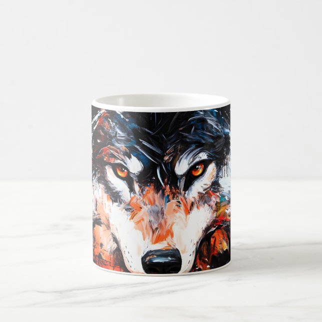 Abstract Wild Spirit Wolf Coffee Mug (Center)