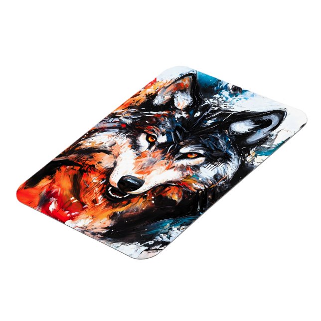 Abstract Wild Spirit Wolf Magnet (Left Side)