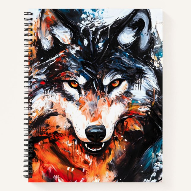 Abstract Wild Spirit Wolf Notebook (Front)