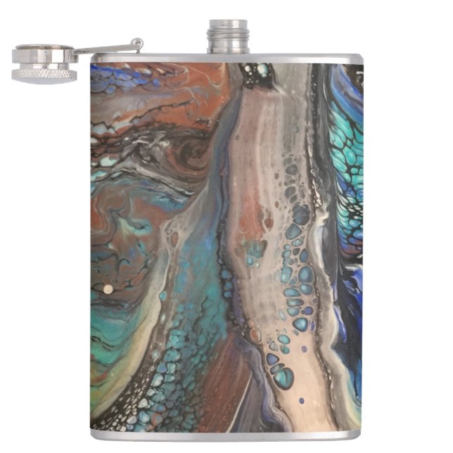 Abstract wild tree hip flask (Opened)