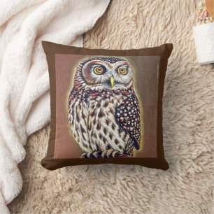 Abstract Wilderness Forest Owl Art Cushion