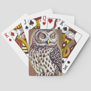 Abstract Wilderness Forest Owl Art Playing Cards