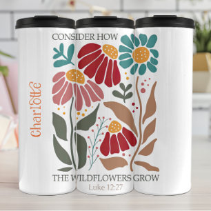 Abstract Wildflower Christian Grow Art Thermal Tumbler