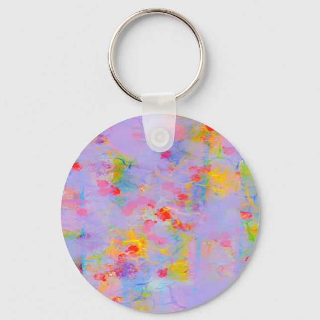 Abstract Wildflower Field Design Keychain (Front)