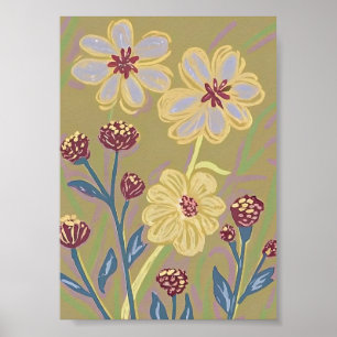 Abstract Wildflowers Art Print