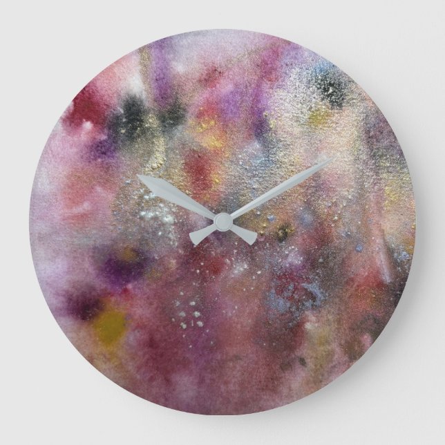 Abstract wildflowers large clock (Front)