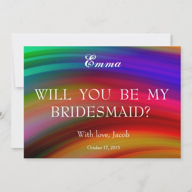 Abstract Will You Be My Bridesmaid Invitation (Front)