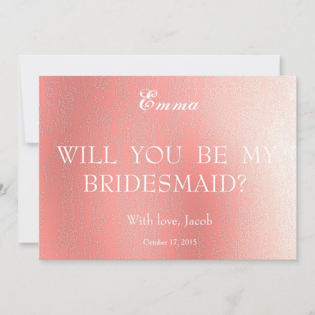 Abstract Will You Be My Bridesmaid Invitation (Front)