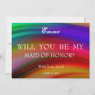 Abstract Will You Be My MAID OF HONOR Invitation
